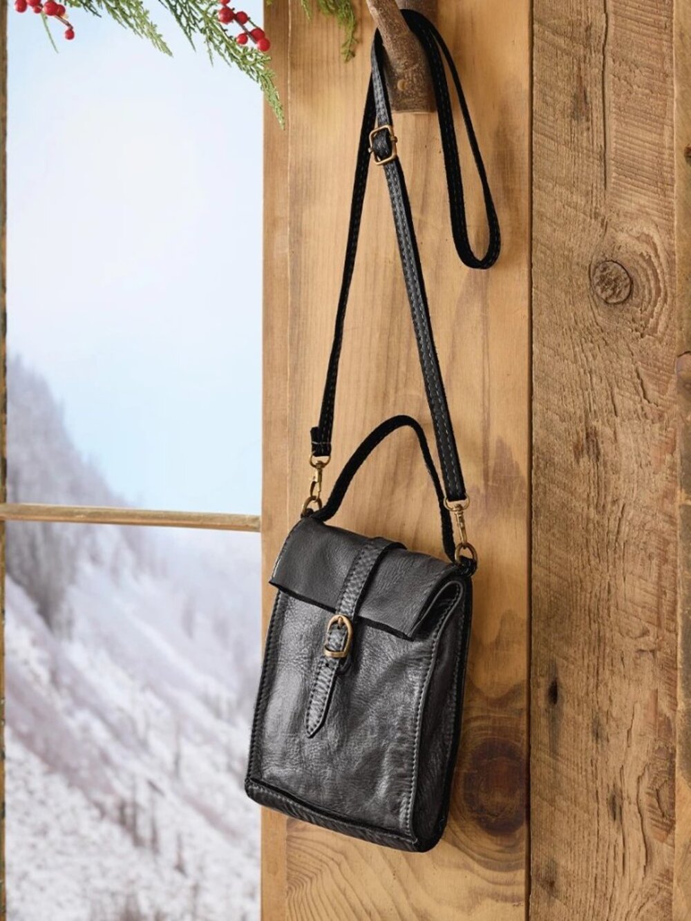 New, Coldwater Creek Full Grain Leather "Just Right" Cossbody Bag - Picture 7 of 16